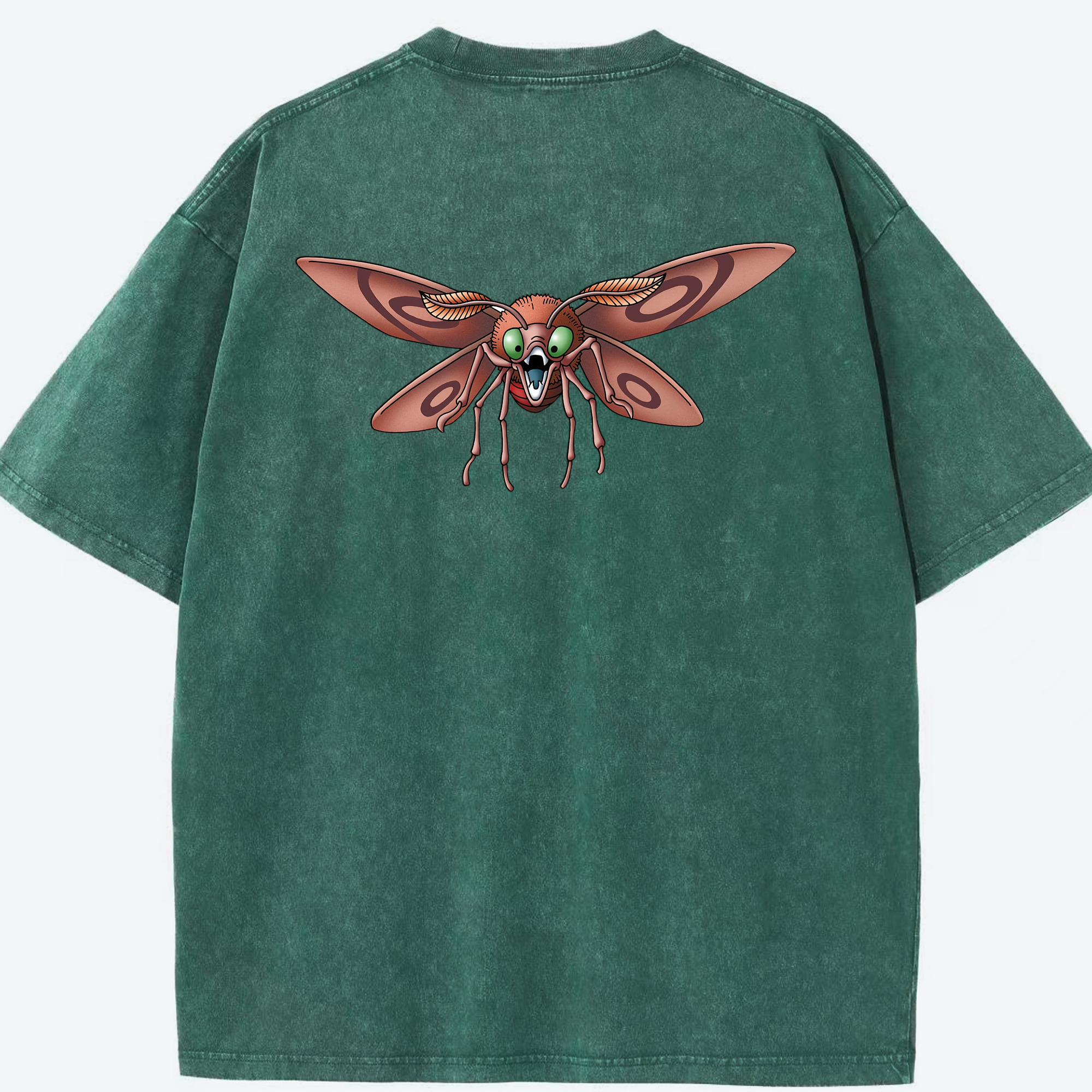 （画像用） ドラゴンクエスト Doragon Kuesuto Dragon Quest 綿100% ヴィンテージ風 半袖Tシャツ（背面プリント）